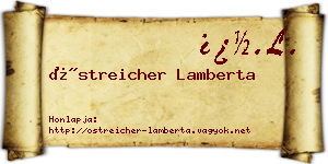 Östreicher Lamberta névjegykártya